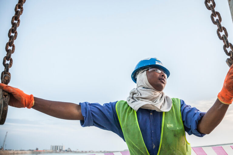 photographe btp - suivi de chantier de l'extension du port de doha pour la societe VSL